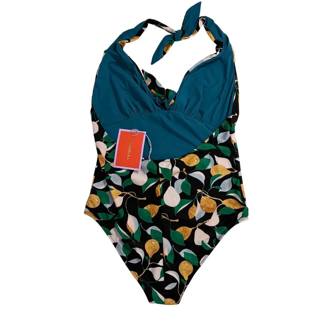 LA DOUBLEJ Bow Bather Orchard Swimsuit XXL US 12 NWT